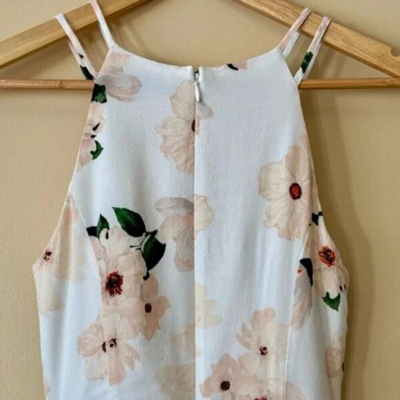 Dynamite| Floral White & Pink Sleeveless Halter A-Line Dress Size XS - Picture 5 of 6